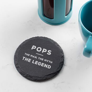 Father's Day 'The Legend' Natural Slate Coaster, 3 of 6
