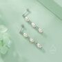 Sterling Silver Genuine Freshwater Pearl Trio Drop Earrings, thumbnail 6 of 11