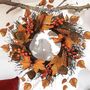 Light Up Maple Leaf Autumn Rattan Wreath, thumbnail 3 of 7