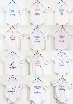 Personalised Baby Announcement Bodysuit Onesie Vest, 2 of 2