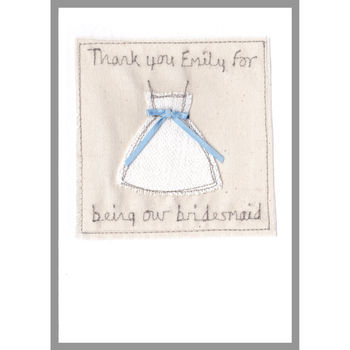 Personalised Bridesmaid Or Flower Girl Dress Card, 7 of 11