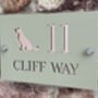 Personalised Dog Silhouette Design House Number Sign Acrylic, thumbnail 2 of 3