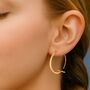 Minimalist Bar Sterling Silver Hoop Earrings, thumbnail 6 of 10