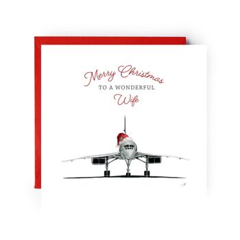 Husband And Wife Aviation Enthusiasts 747 Aircraft And Concorde Christmas Card, 4 of 5