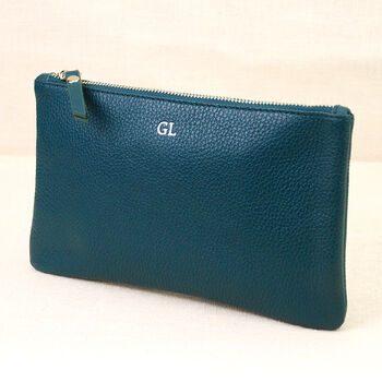 Personalised Monogram Small Leather Clutch Bag, 4 of 10