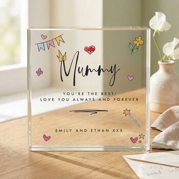 Personalised 'From The Kids' Crystal Token For Mum Or Grandma, 3 of 7