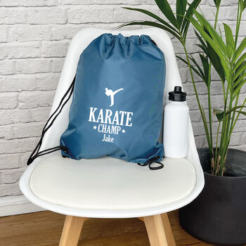 Personalised Kids Drawstring Karate Bag, 3 of 4