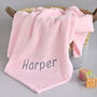 Personalised Pink Honeycomb Baby Blanket, thumbnail 1 of 8