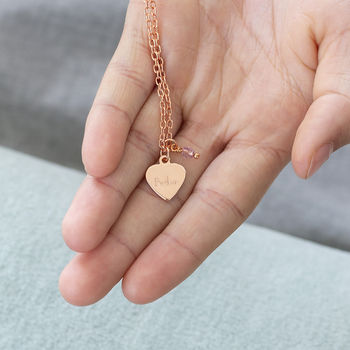 Personalised Rose Gold Plated Heart Necklace, 3 of 10