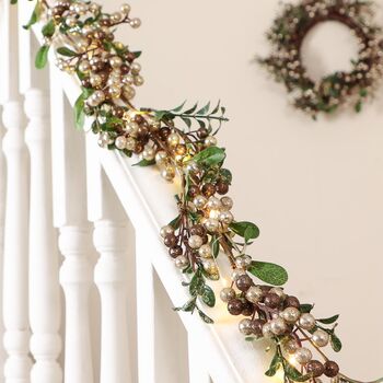 Copper Berry Light Up Christmas Garland, 4 of 7