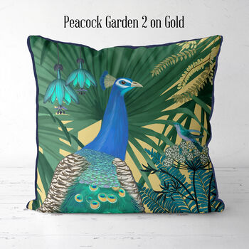 Peacock Garden Cushion No2, 4 of 9