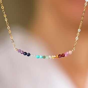Real Gemstone Rainbow Necklace, 3 of 10