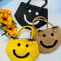 Smile Face Straw Basket Bag, thumbnail 6 of 7