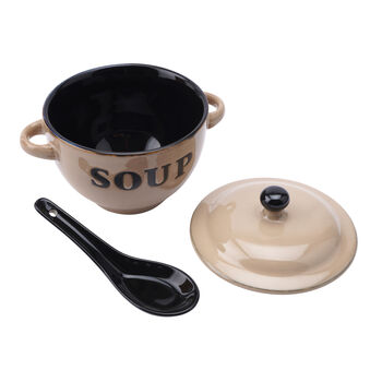 Cream Ceramic Soup Bowl With Spoon In Gift Box, 3 of 3