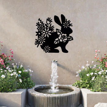 Floral Bunny Metal Wall Art For Garden Decor And Rabbit Lovers, 5 of 10