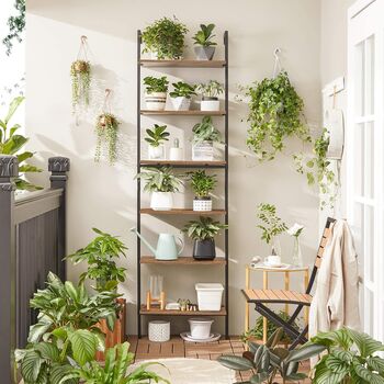 Six Tier Ladder Shelf Bookshelf Wall Shelf Industrial, 3 of 8