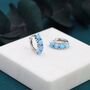 Sterling Silver Blue Opal Huggie Hoops, thumbnail 6 of 10