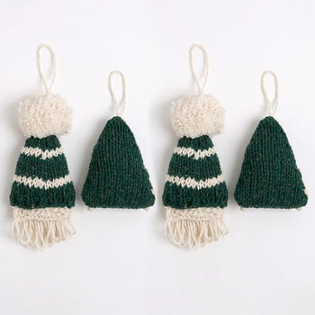 Oh Christmas Tree And Gonk Bauble Duo Easy Knitting Kit, 6 of 10