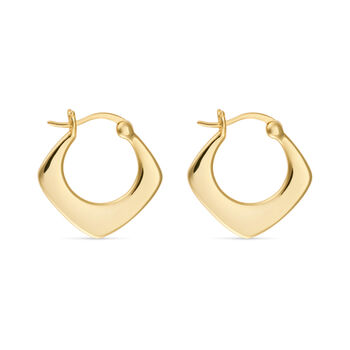 Geometric 18 K Gold Plated Huggie Hoop Earrings, 2 of 5