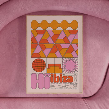 Hï Ibiza Club Print | Poster | Wall Art | Geometric | Dj | Clubbing | Patterned | Bauhaus | Print | House Music, 7 of 9