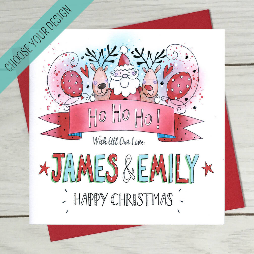 Santa Hug Christmas Card By Claire Sowden Design