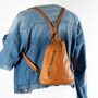 Caramel Soft Leather Small Backpack, thumbnail 4 of 9