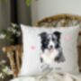 Personalised Border Collie Hearts Cushion Cover Gift, thumbnail 1 of 2