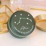Personalised Star Sign Birthday Round Jewellery Case, thumbnail 4 of 10