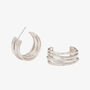 Nami 925 Sterling Silver Plated Twist Hoop Earrings, thumbnail 3 of 5