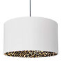 Leopard Print Silhouette Lampshade In White Cotton, thumbnail 2 of 7