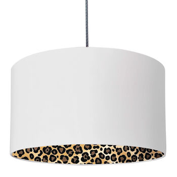 Leopard Print Silhouette Lampshade In White Cotton, 2 of 7