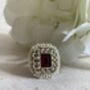 Gold Maroon Kundan Adjustable Ring, thumbnail 1 of 8