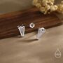 Sterling Silver Harp Stud Earrings, thumbnail 2 of 12