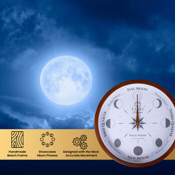 Tabic Moon Phase Clock Planeteco Moon Master, Accurate Lunar Tracking, 7 of 9