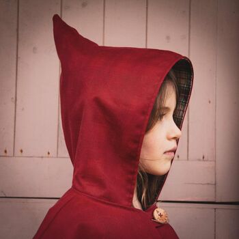 Handmade Little Red Riding Hood Waxed Cape, 3 of 8
