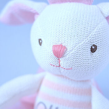 Personalised Knitted Pink Bunny Soft Toy, 2 of 4