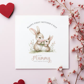 Customisable First Mother's Day Card: Bunny Baby Design, 3 of 5