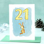 Rabbit 21st Birthday Card, thumbnail 1 of 7