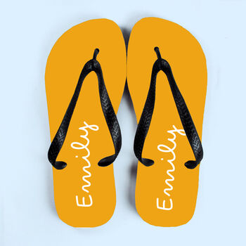 Personalised Yellow Summer Style Flip Flops, 3 of 6