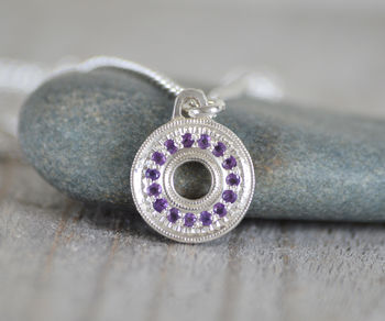 Pave Amethyst Necklace With Recycled Sterling Silver, 5 of 5