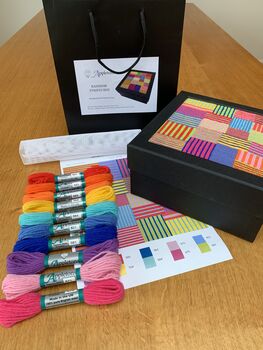 Rainbow Stripes Stitch Your Own Box Tapestry Kit, 4 of 7