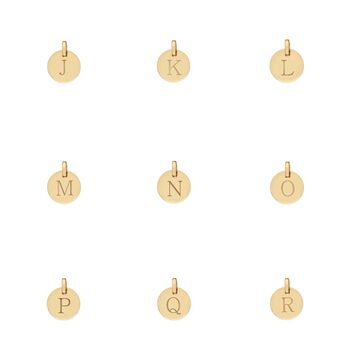 Hobury 9ct Yellow Gold Disc Engraved Initial Pendant, 3 of 7