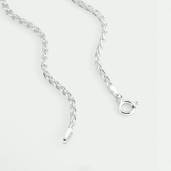 Sterling Silver Wheat Chain Necklace 18 Inch, 4 of 4