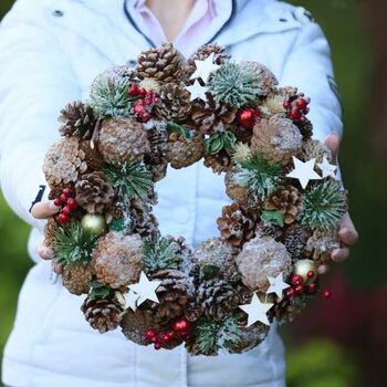 Country Christmas Natural Front Door Wreath, 5 of 7