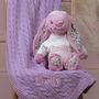 Personalised Lilac Toffee Moon Blanket And Jellycat Blossom Bunny, thumbnail 1 of 5