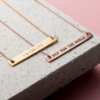 Personalised Flat Bar Necklace, 3 of 9