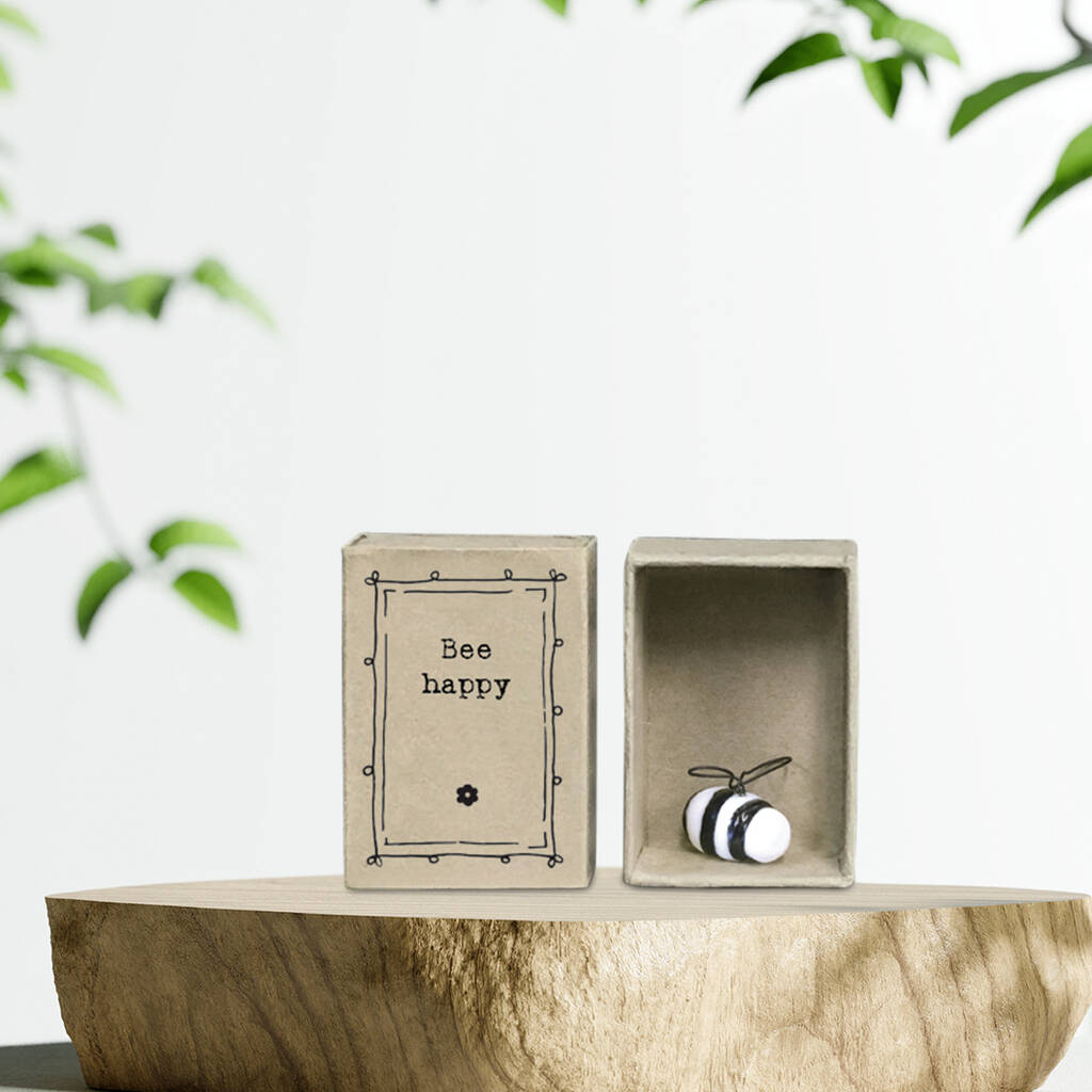 'Bee Happy' Porcelain Happiness Message Token Gift