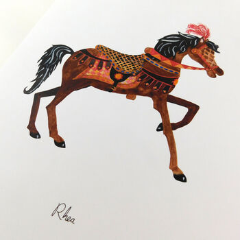Rhea The Carousel Horse Art Print, 3 of 9