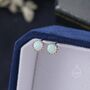 Sterling Silver 6mm White Opal Stud Earrings, thumbnail 4 of 11