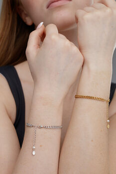 Curb Chain Bracelet, Silver Plated, 5 of 5